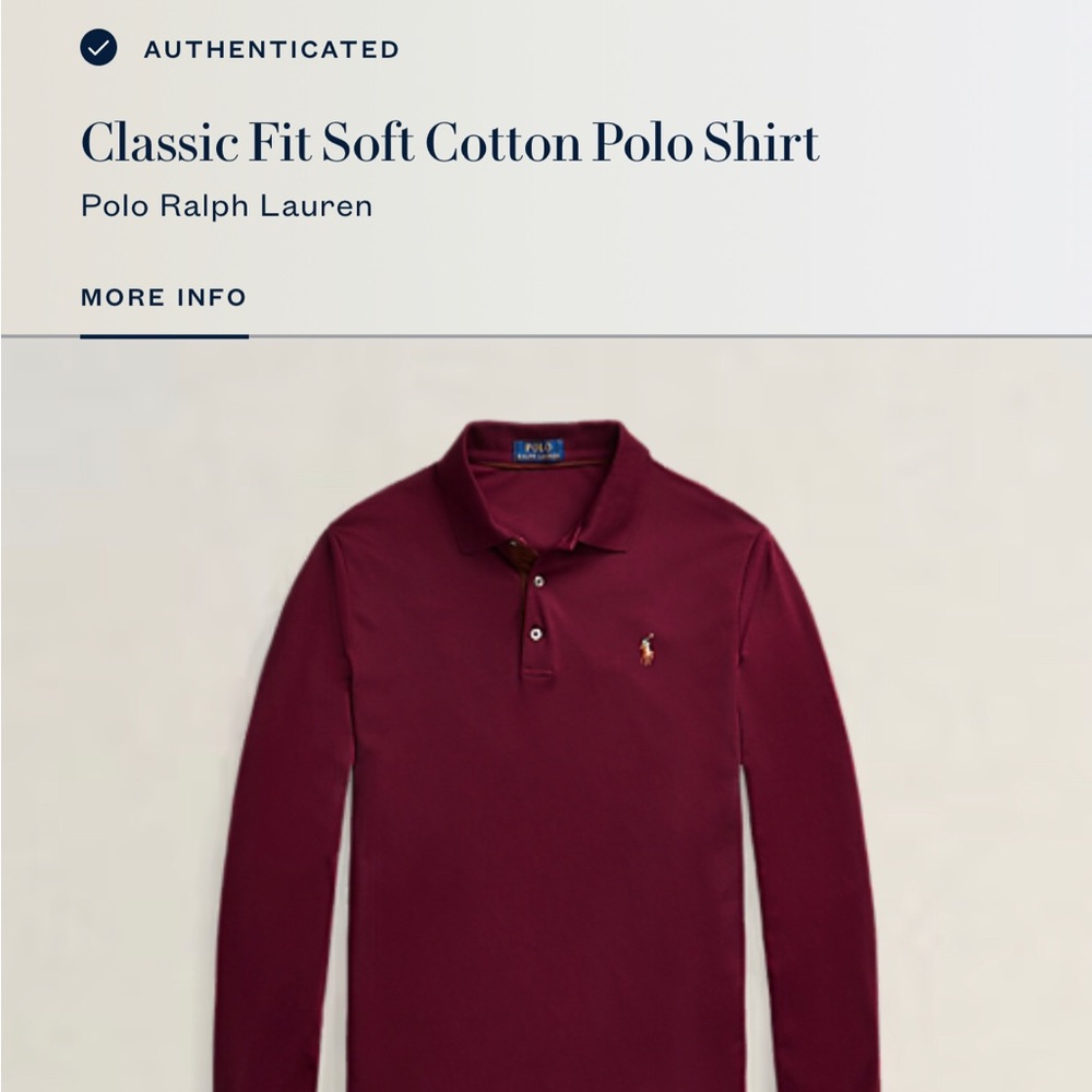 Polo by Ralph Lauren Soft Cotton Burgundy Polo Shirt